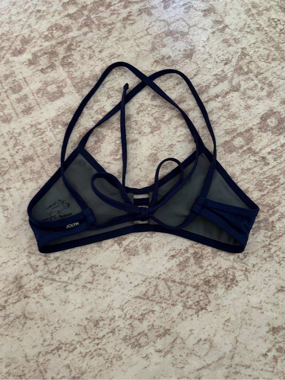 Jolyn Tomcat Solid Bikini Top S Navy Blue - Picture 4 of 6
